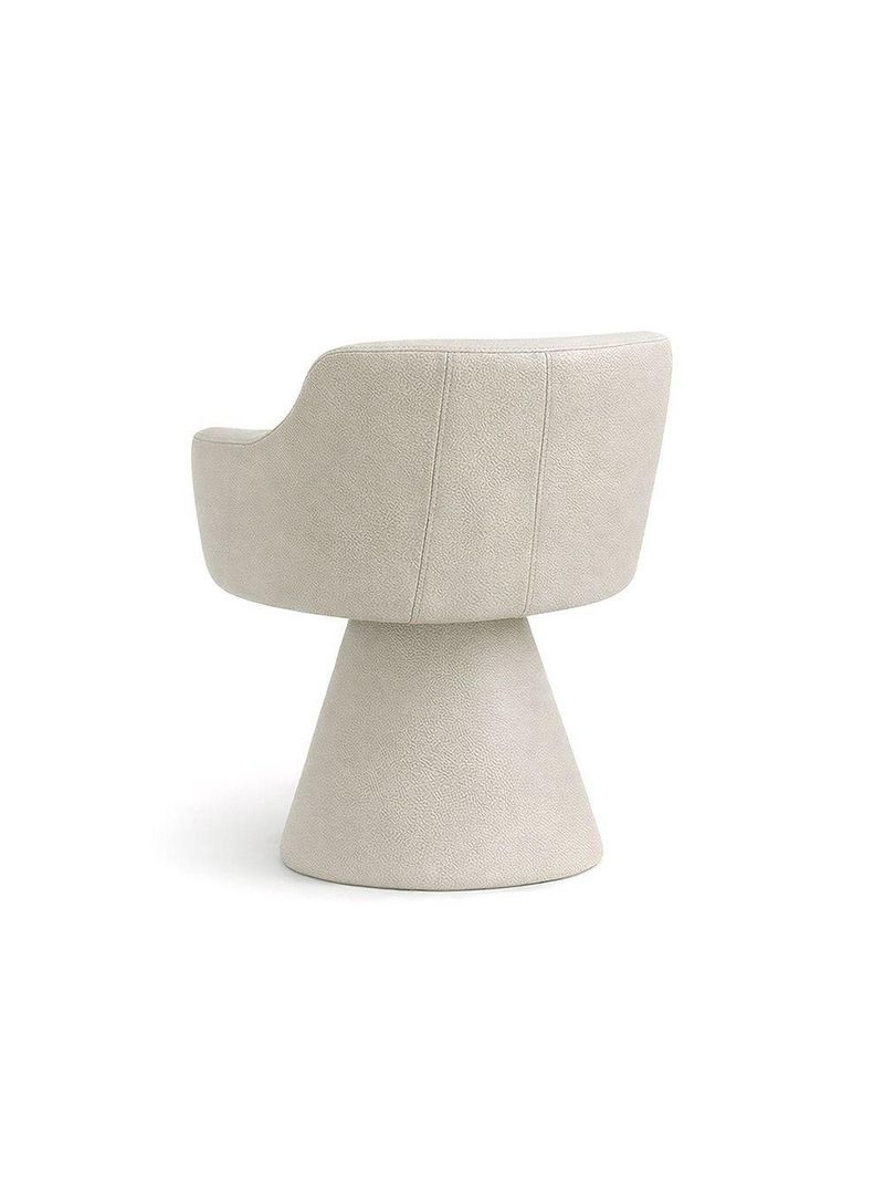 Cadeira De Mesa De Jantar Jade Base Cone Giratória Corano Off White - Nexta Casa