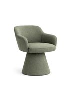 Cadeira De Mesa De Jantar Jade Base Cone Linho Verde - Nexta Casa