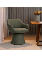 Cadeira De Mesa De Jantar Jade Base Cone Linho Verde - Nexta Casa