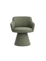 Cadeira De Mesa De Jantar Jade Base Cone Linho Verde - Nexta Casa