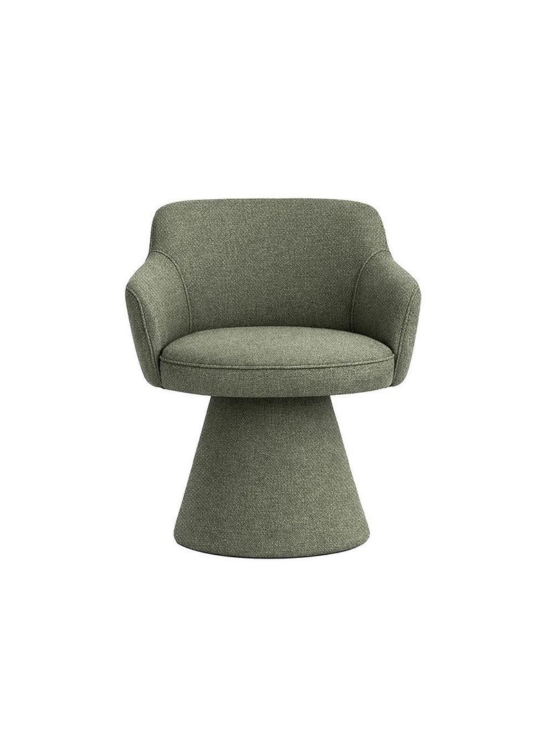 Cadeira De Mesa De Jantar Jade Base Cone Linho Verde - Nexta Casa