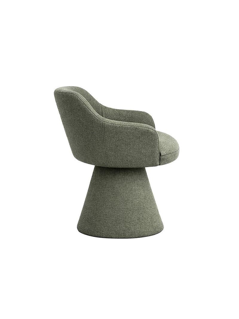 Cadeira De Mesa De Jantar Jade Base Cone Linho Verde - Nexta Casa