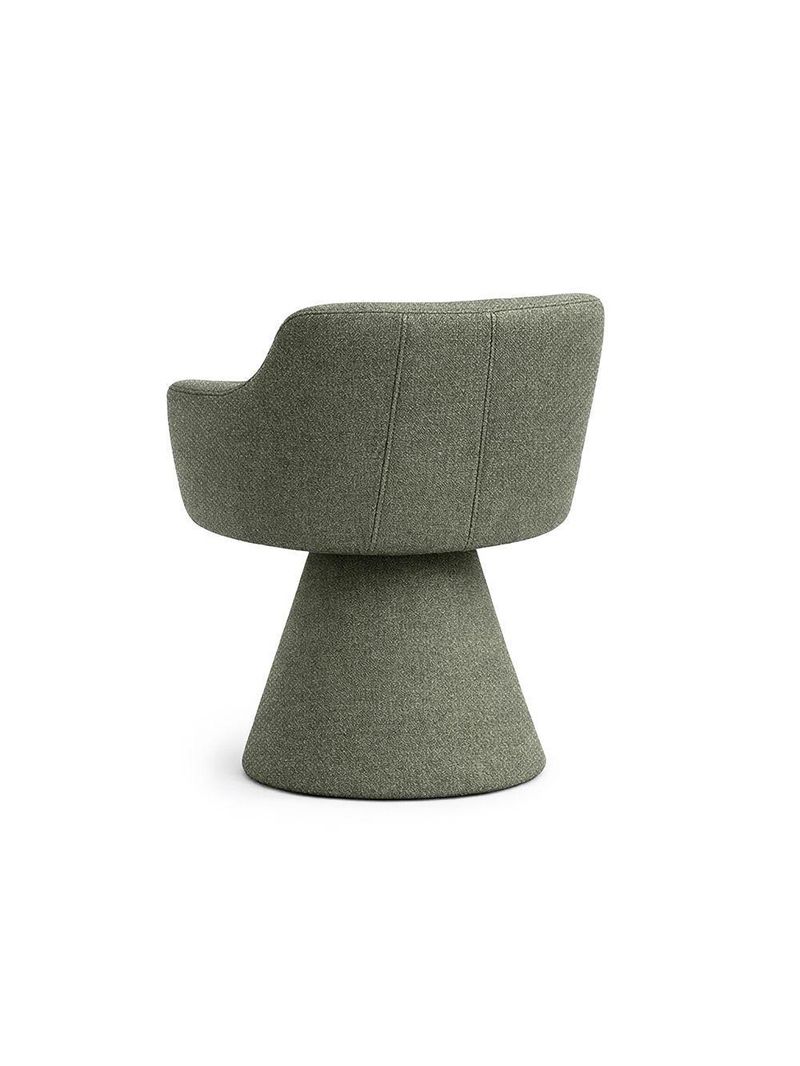 Cadeira De Mesa De Jantar Jade Base Cone Linho Verde - Nexta Casa