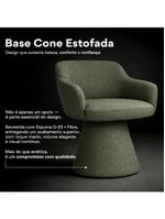 Cadeira De Mesa De Jantar Jade Base Cone Linho Verde - Nexta Casa
