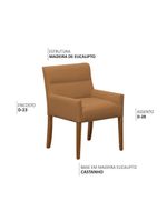 Cadeira Para Mesa De Jantar Angel Base Madeira Corano Caramelo - Nexta Casa