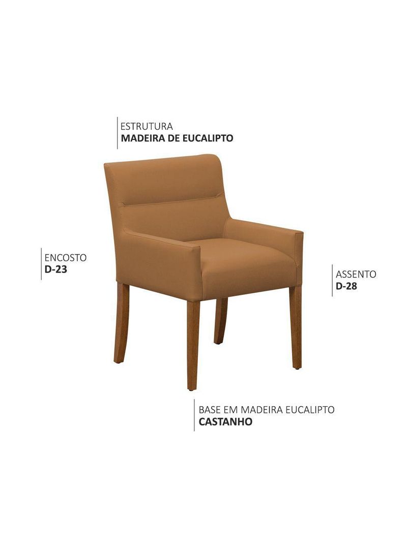 Cadeira Para Mesa De Jantar Angel Base Madeira Corano Caramelo - Nexta Casa