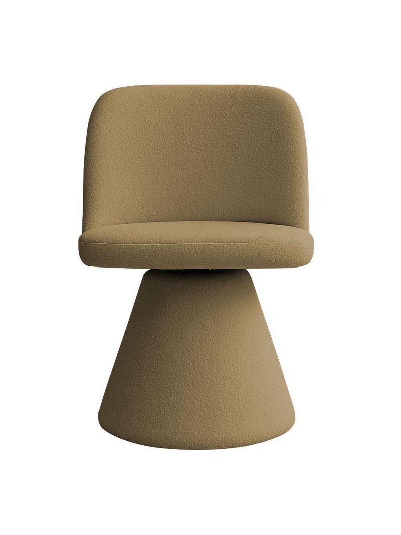 Cadeira De Jantar Liz Base Fixa Bouclé Camel - Nexta Casa