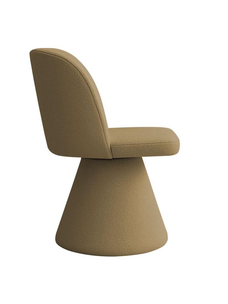 Cadeira De Jantar Liz Base Fixa Bouclé Camel - Nexta Casa