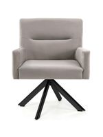 Cadeira Para Sala Angel Giratória Eiffel Preto Veludo Bege - Nexta Casa