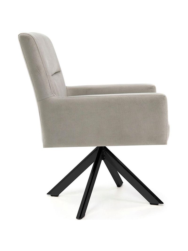 Cadeira Para Sala Angel Giratória Eiffel Preto Veludo Bege - Nexta Casa