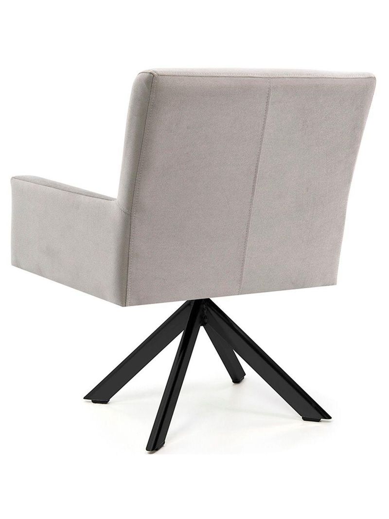 Cadeira Para Sala Angel Giratória Eiffel Preto Veludo Bege - Nexta Casa