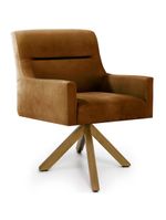 Cadeira Para Sala Angel Giratória Giromad Veludo Camel - Nexta Casa