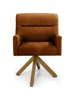 Cadeira Para Sala Angel Giratória Giromad Veludo Camel - Nexta Casa