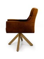 Cadeira Para Sala Angel Giratória Giromad Veludo Camel - Nexta Casa