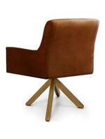 Cadeira Para Sala Angel Giratória Giromad Veludo Camel - Nexta Casa
