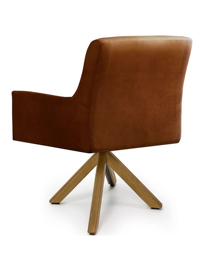 Cadeira Para Sala Angel Giratória Giromad Veludo Camel - Nexta Casa