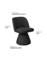 Cadeira De Jantar Liz Base Fixa Corano Preto - Nexta Casa