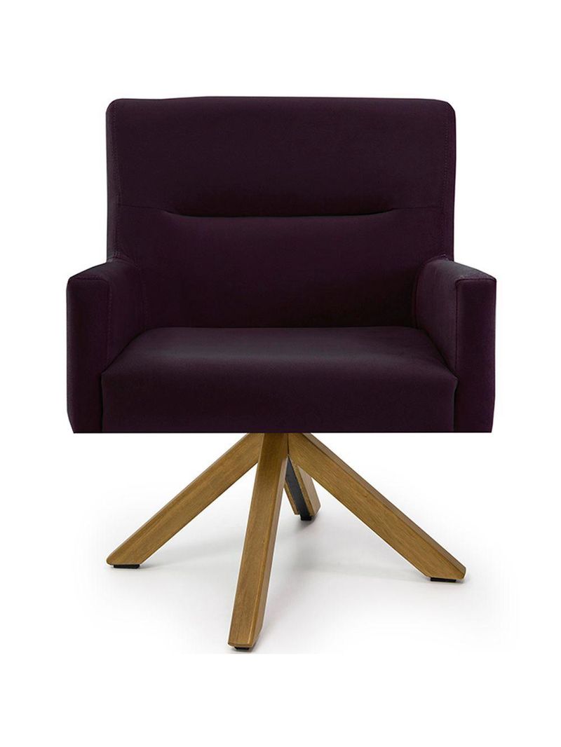 Cadeira Para Sala Angel Giratória Giromad Veludo Roxo - Nexta Casa
