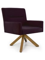 Cadeira Para Sala Angel Giratória Giromad Veludo Roxo - Nexta Casa