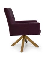 Cadeira Para Sala Angel Giratória Giromad Veludo Roxo - Nexta Casa