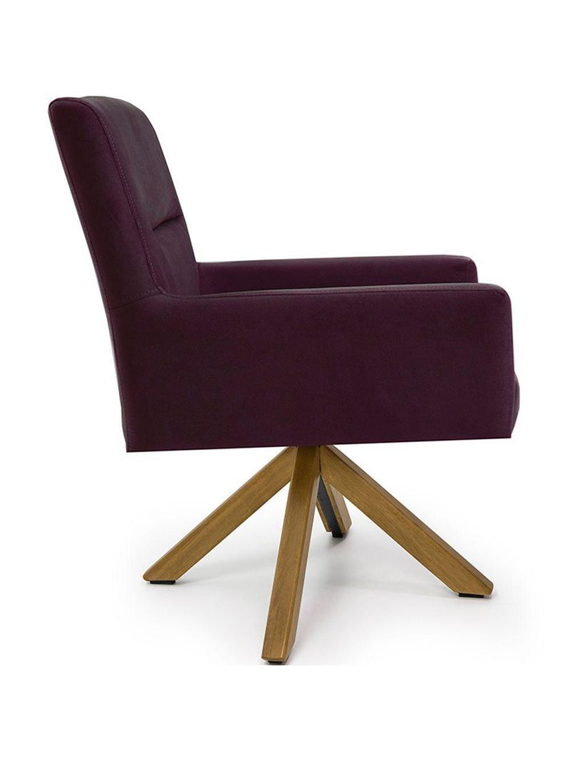 Cadeira Para Sala Angel Giratória Giromad Veludo Roxo - Nexta Casa