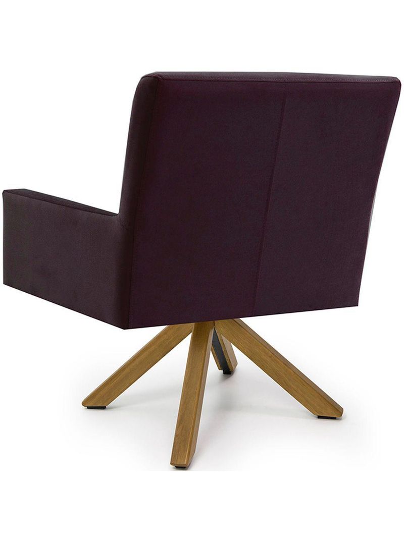 Cadeira Para Sala Angel Giratória Giromad Veludo Roxo - Nexta Casa