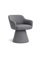 Cadeira De Mesa De Jantar Jade Base Cone Linho Cinza Escuro - Nexta Casa