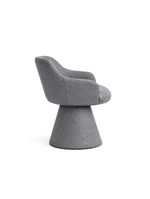 Cadeira De Mesa De Jantar Jade Base Cone Linho Cinza Escuro - Nexta Casa