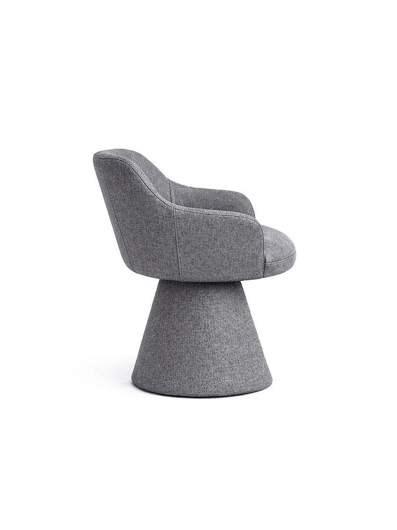 Cadeira De Mesa De Jantar Jade Base Cone Linho Cinza Escuro - Nexta Casa