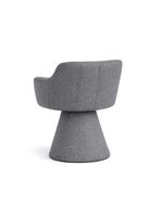 Cadeira De Mesa De Jantar Jade Base Cone Linho Cinza Escuro - Nexta Casa