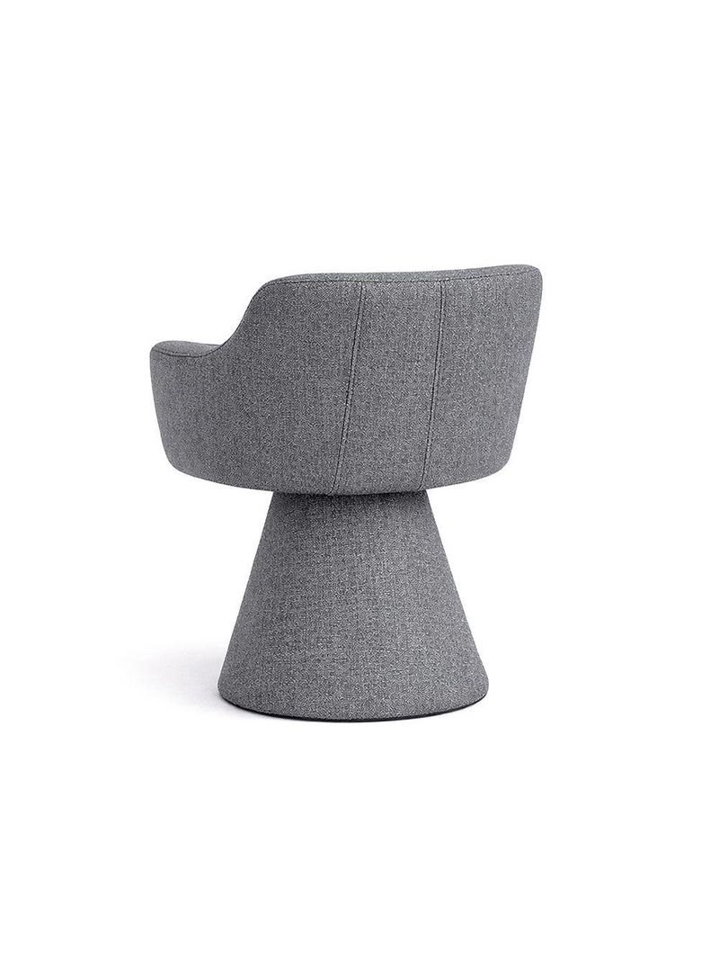 Cadeira De Mesa De Jantar Jade Base Cone Linho Cinza Escuro - Nexta Casa