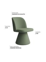 Cadeira De Jantar Giratória Liz Bouclé Verde Claro - Nexta Casa
