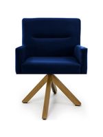 Cadeira Para Sala Angel Giratória Giromad Veludo Azul Royal - Nexta Casa