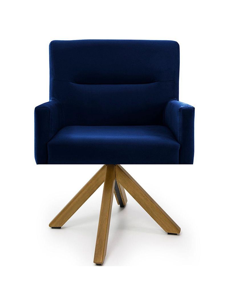 Cadeira Para Sala Angel Giratória Giromad Veludo Azul Royal - Nexta Casa