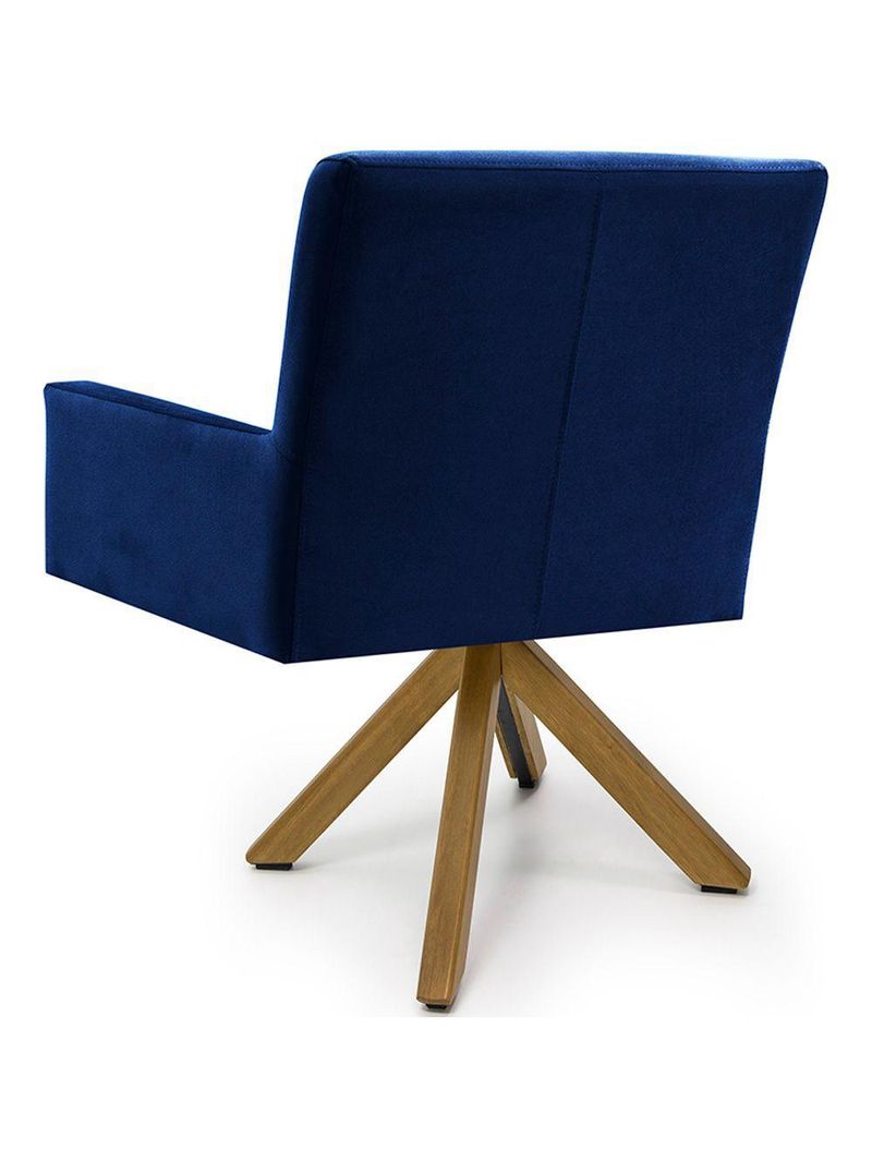 Cadeira Para Sala Angel Giratória Giromad Veludo Azul Royal - Nexta Casa