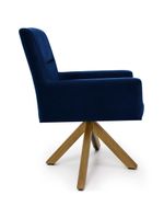 Cadeira Para Sala Angel Giratória Giromad Veludo Azul Royal - Nexta Casa