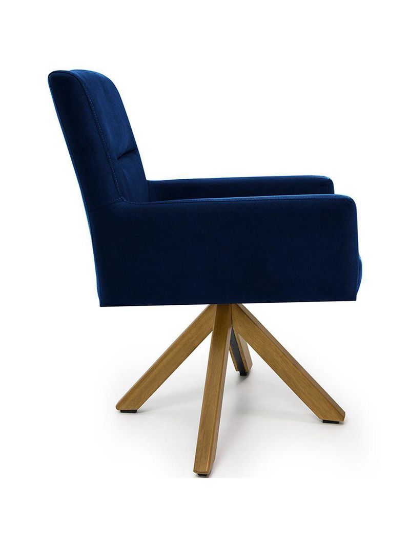 Cadeira Para Sala Angel Giratória Giromad Veludo Azul Royal - Nexta Casa