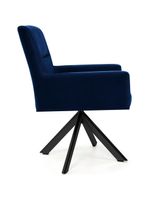 Cadeira Para Sala Angel Giratória Eiffel Preto Veludo Azul Royal - Nexta Casa