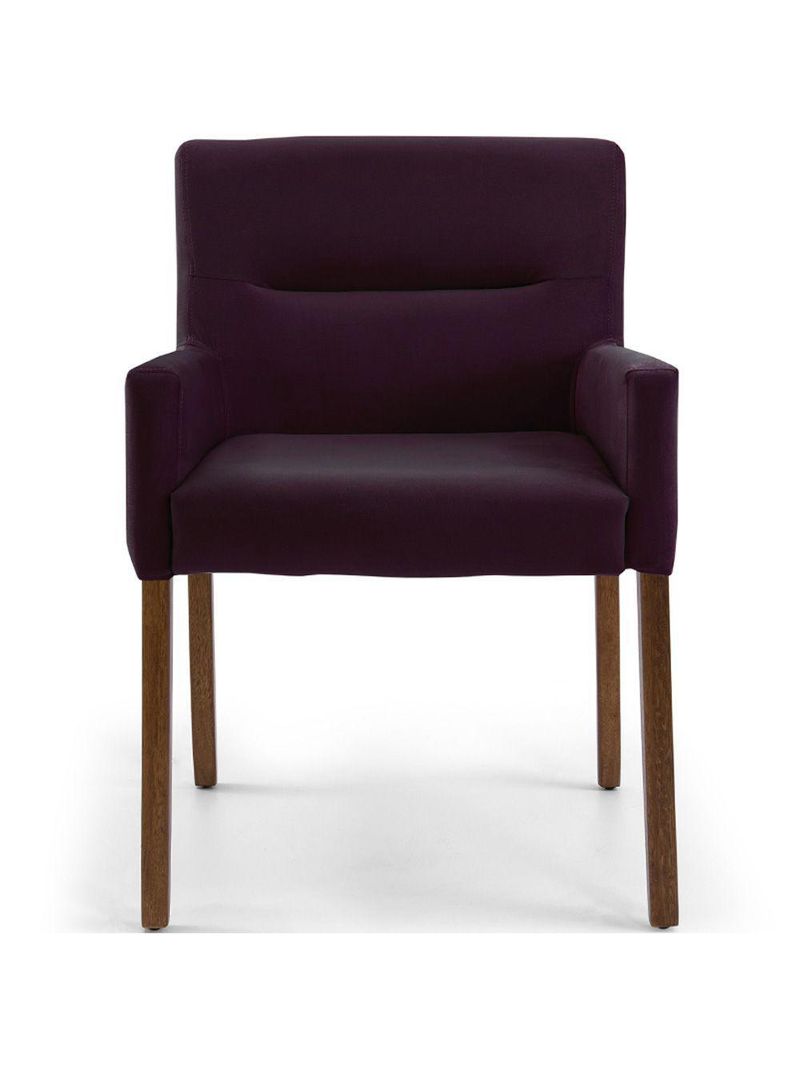 Cadeira Para Sala Angel Base Madeira Veludo Roxo - Nexta Casa