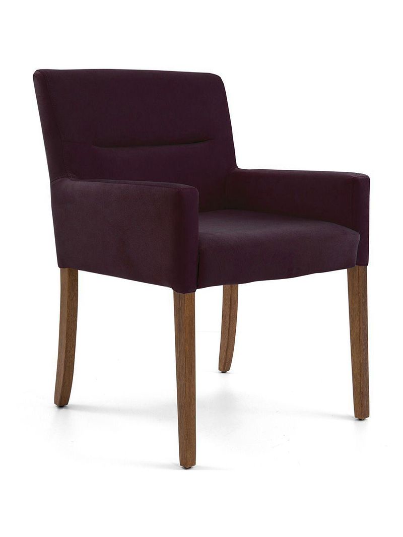Cadeira Para Sala Angel Base Madeira Veludo Roxo - Nexta Casa