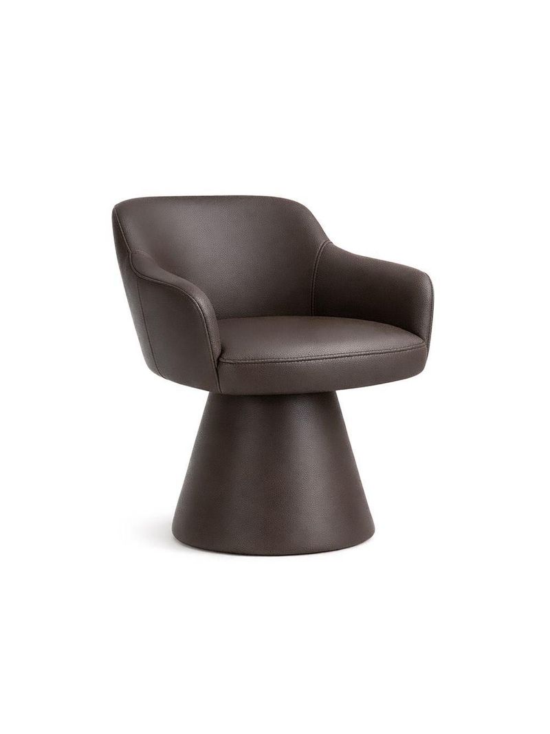 Cadeira De Mesa De Jantar Jade Base Cone Corano Café - Nexta Casa