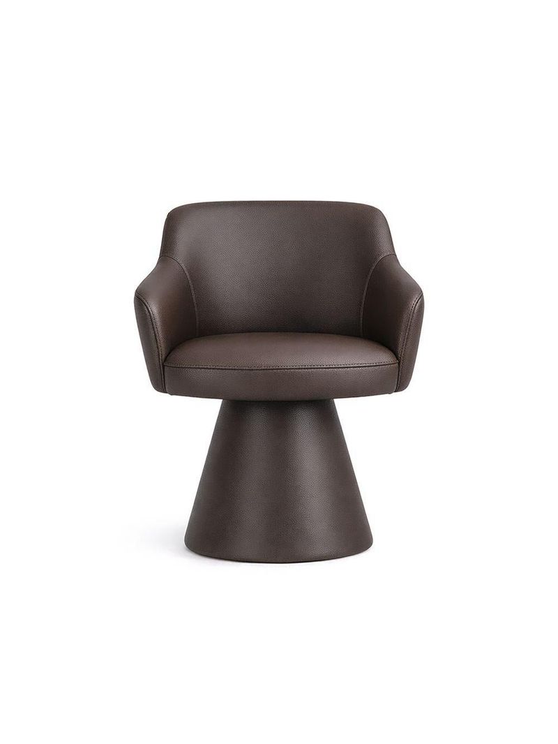 Cadeira De Mesa De Jantar Jade Base Cone Corano Café - Nexta Casa