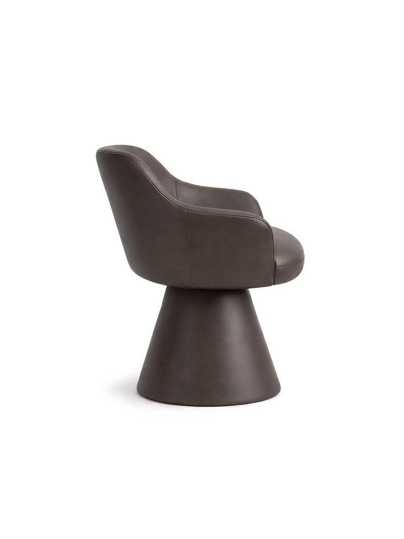 Cadeira De Mesa De Jantar Jade Base Cone Corano Café - Nexta Casa