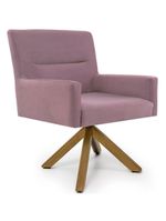 Cadeira Para Sala Angel Giratória Giromad Veludo Rose - Nexta Casa