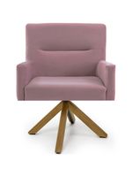 Cadeira Para Sala Angel Giratória Giromad Veludo Rose - Nexta Casa