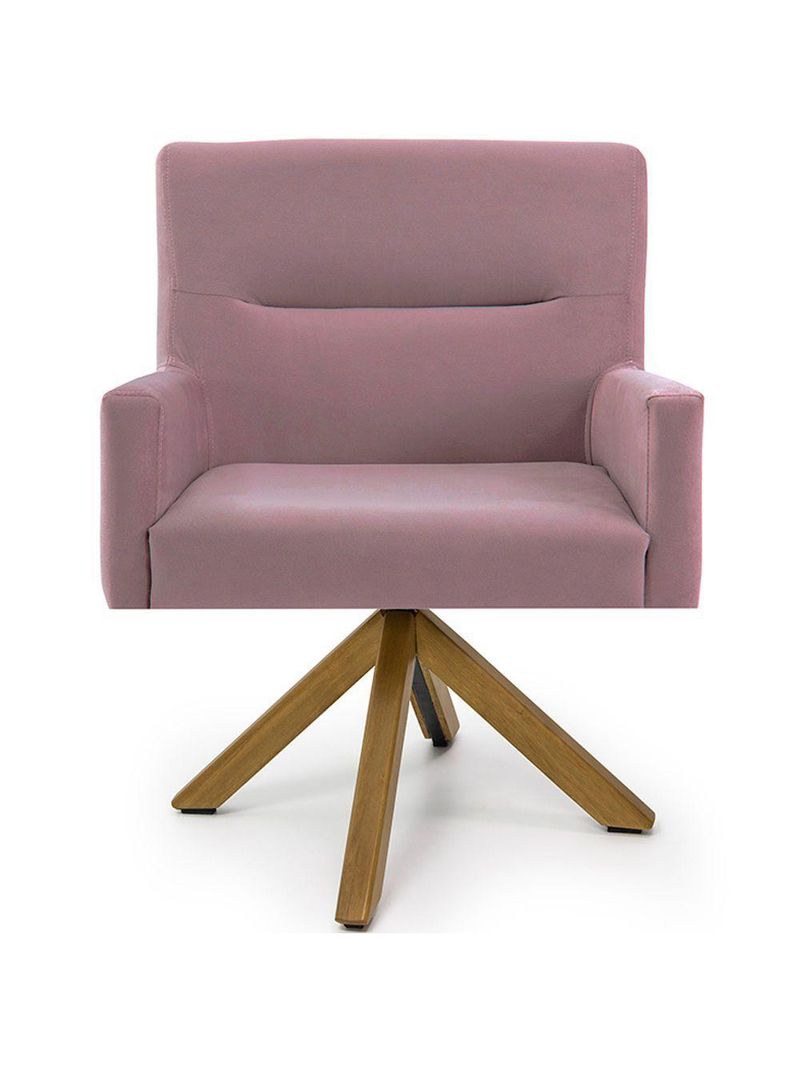 Cadeira Para Sala Angel Giratória Giromad Veludo Rose - Nexta Casa