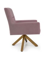 Cadeira Para Sala Angel Giratória Giromad Veludo Rose - Nexta Casa