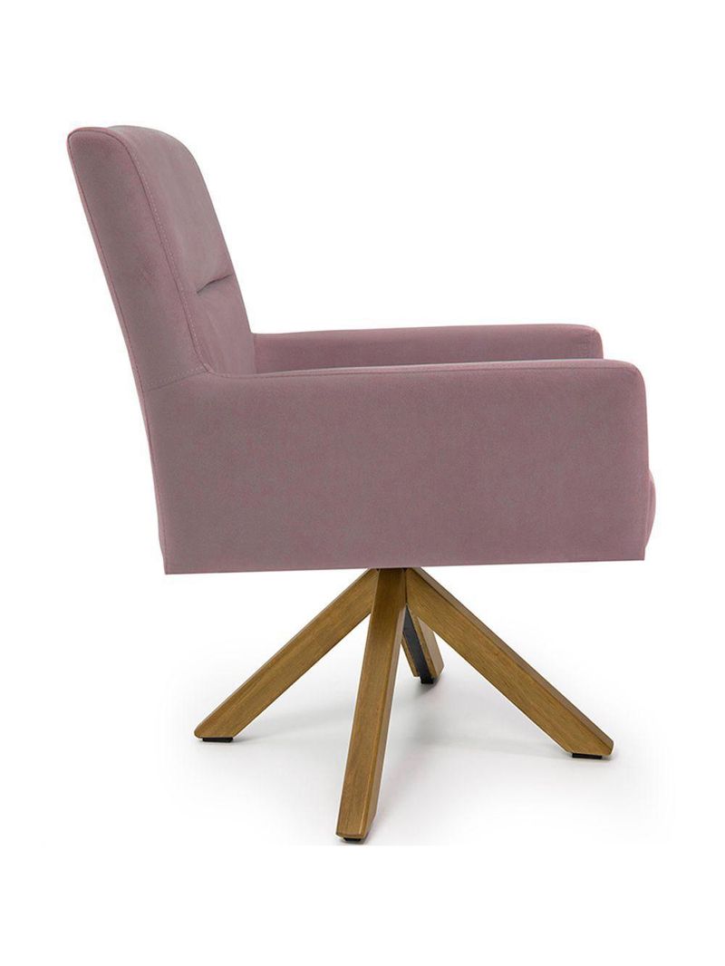 Cadeira Para Sala Angel Giratória Giromad Veludo Rose - Nexta Casa