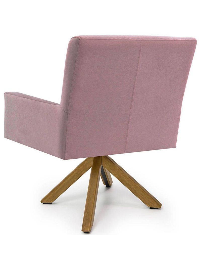 Cadeira Para Sala Angel Giratória Giromad Veludo Rose - Nexta Casa