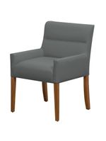 Cadeira Para Mesa De Jantar Angel Base Madeira Corano Cinza - Nexta Casa